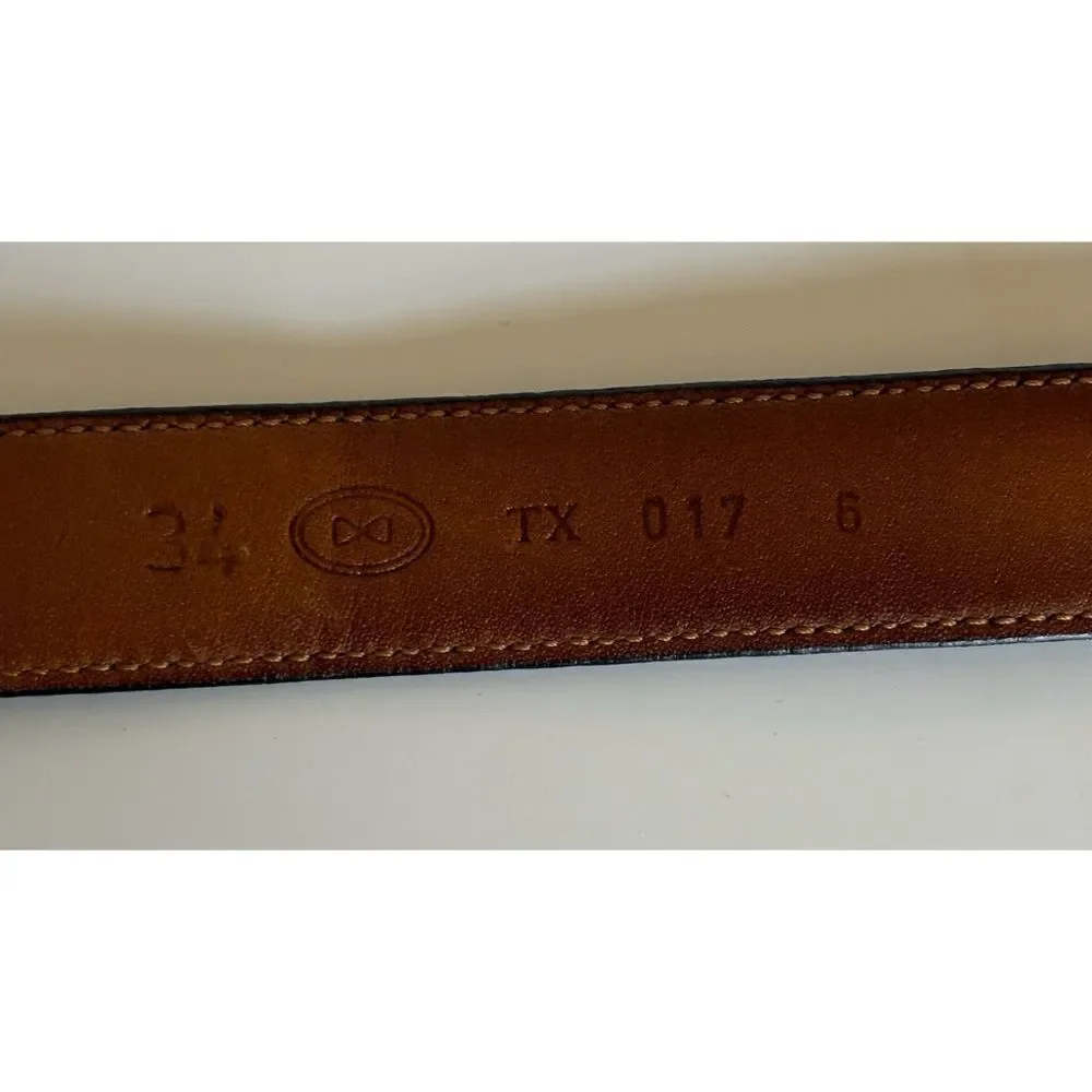 Trafalgar Sterling Silver Glove Leather Belt Size 34 in Black